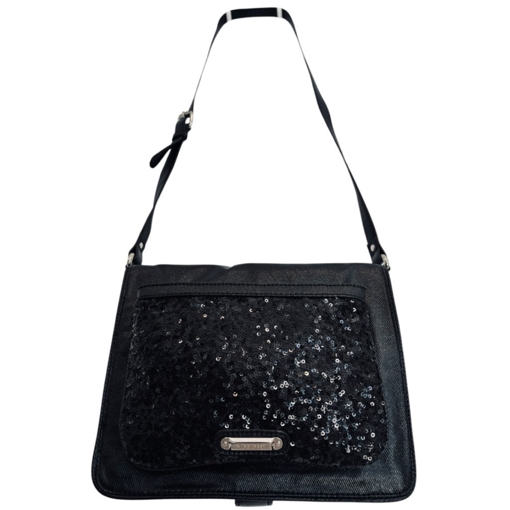 Nine West Black Sequin Adjustable Shoulder Bag
